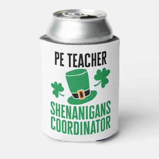 PE-leraar Shenanigans Coordinator St Patricks Day Blikjeskoeler (Blikje Achterkant)