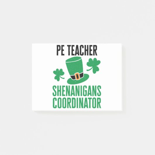 PE-leraar Shenanigans Coordinator St Patricks Day Post-it® Notes (Voorkant)