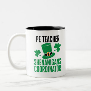 PE-leraar Shenanigans Coordinator St Patricks Day Tweekleurige Koffiemok
