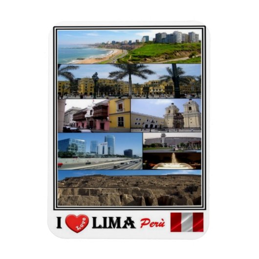 PE Perù - Lima - I Love Mosaic - Magneet (Verticaal)