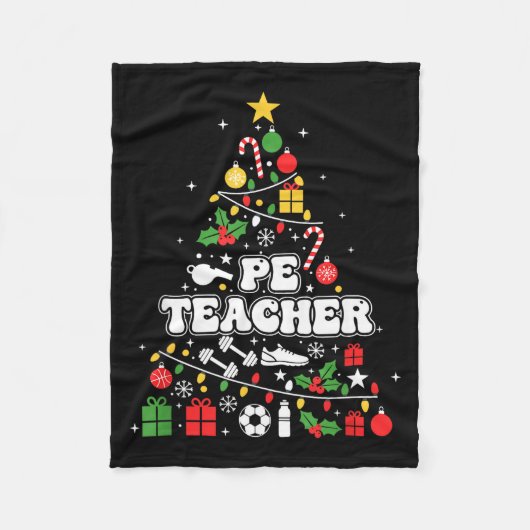 Pe Physical Education Teacher Christmas Tree Women Fleece Deken (Voorkant)