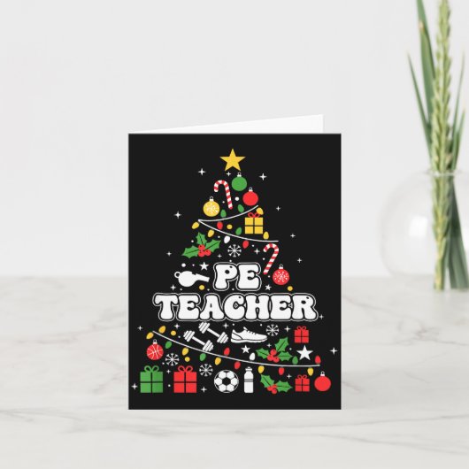 Pe Physical Education Teacher Christmas Tree Women Kaart (Voorkant)