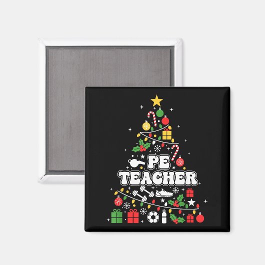 Pe Physical Education Teacher Christmas Tree Women Magneet (Voorkant / Achterkant)