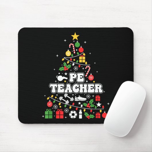 Pe Physical Education Teacher Christmas Tree Women Muismat (Met muis)