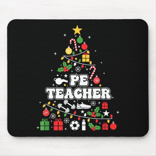 Pe Physical Education Teacher Christmas Tree Women Muismat (Voorkant)