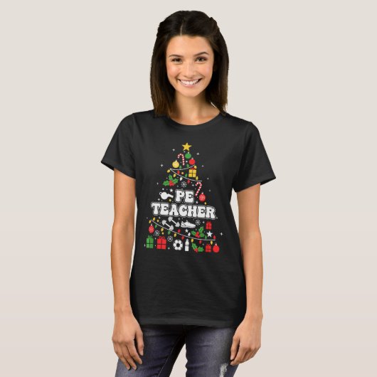 Pe Physical Education Teacher Christmas Tree Women T-shirt (Voorkant volledig)