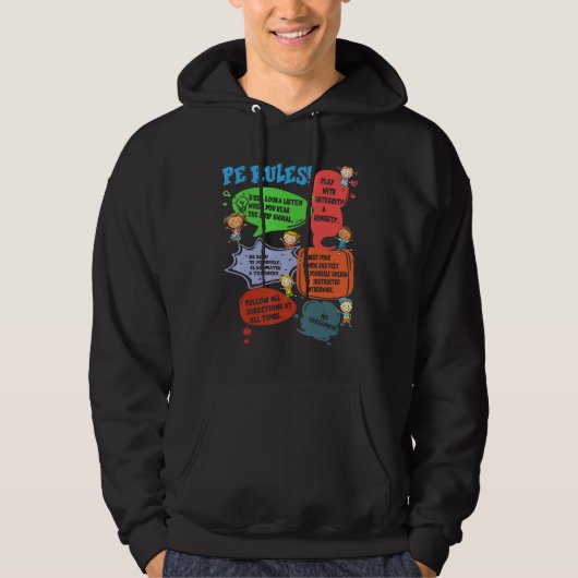 PE Rules Physical Education Teacher Back To School Hoodie (Voorkant)