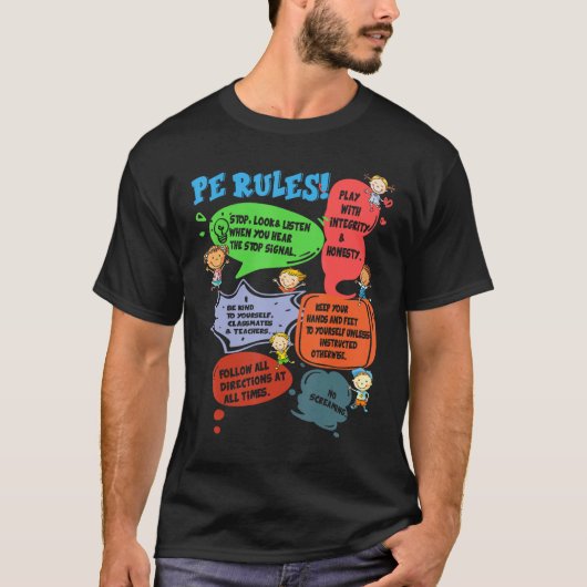 PE Rules Physical Education Teacher Back To School T-shirt (Voorkant)