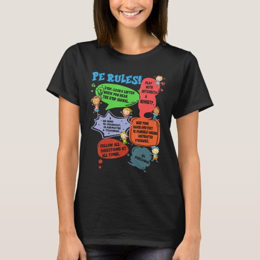PE Rules Physical Education Teacher Back To School T-shirt (Voorkant)