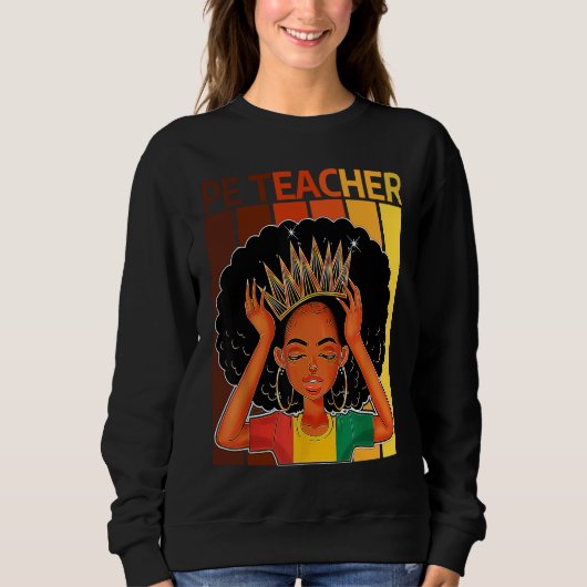 PE Teacher Afro African American Black History Mon Trui (Voorkant)