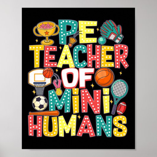 Pe Teacher Byck To School Physical Education Gym T Poster (Voorkant)