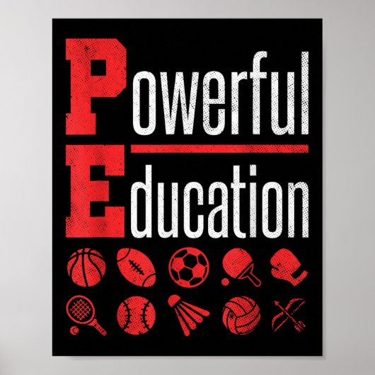 Pe Teacher Gym Physical Education School Motivatio Poster (Voorkant)