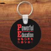 Pe Teacher Gym Physical Education School Motivatio Sleutelhanger (Voorkant)