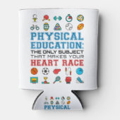 PE Teacher Phys Gym Coach Heart Race Blikjeskoeler (Voorkant)