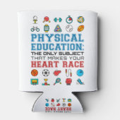 PE Teacher Phys Gym Coach Heart Race Blikjeskoeler (Achterkant)