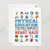 PE Teacher Phys Gym Coach Heart Race Briefkaart (Voorkant / Achterkant)