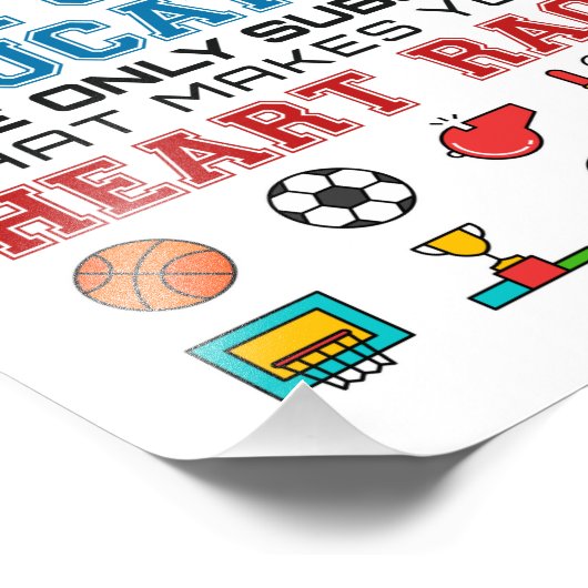 PE Teacher Phys Gym Coach Heart Race Foto Afdruk (Hoek)