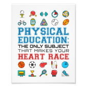 PE Teacher Phys Gym Coach Heart Race Foto Afdruk (Voorkant)