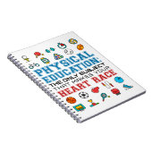 PE Teacher Phys Gym Coach Heart Race Notitieboek (Rechterzijde)