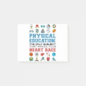 PE Teacher Phys Gym Coach Heart Race Post-it® Notes (Voorkant)