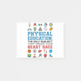 PE Teacher Phys Gym Coach Heart Race Post-it® Notes