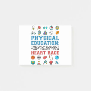 PE Teacher Phys Gym Coach Heart Race Post-it® Notes