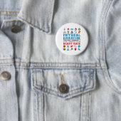 PE Teacher Phys Gym Coach Heart Race Ronde Button 5,7 Cm (In situ)
