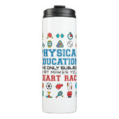 PE Teacher Phys Gym Coach Heart Race Thermosbeker (Voorkant)