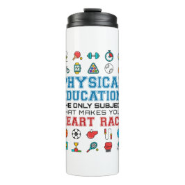 PE Teacher Phys Gym Coach Heart Race Thermosbeker