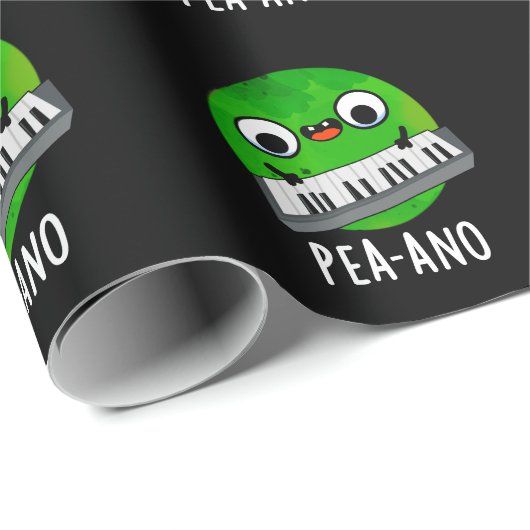 Pea-ano Funny Music Veggie Pea Pun Dark BG Cadeaupapier (Rol Hoek)