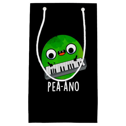 Pea-ano Funny Music Veggie Pea Pun Dark BG Klein Cadeauzakje (Voorkant)