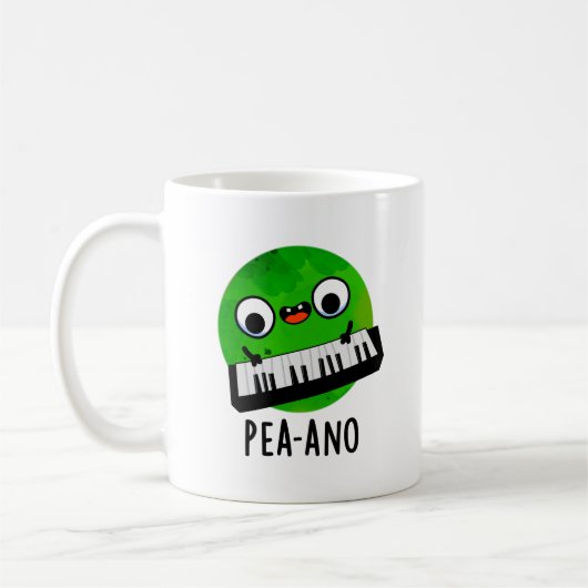 Pea-ano Funny Music Veggie Pea Pun Koffiemok (Links)