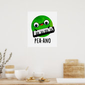 Pea-ano Funny Music Veggie Pea Pun Poster (Keuken)