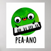 Pea-ano Funny Music Veggie Pea Pun Poster (Voorkant)