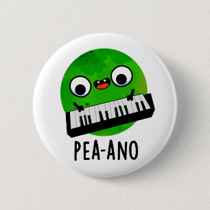 Pea-ano Funny Music Veggie Pea Pun Ronde Button 5,7 Cm