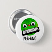 Pea-ano Funny Music Veggie Pea Pun Ronde Button 5,7 Cm (Voorkant /achterkant)
