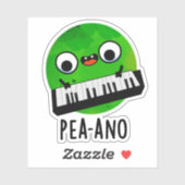 Pea-ano Funny Music Veggie Pea Pun Sticker (Vel)