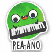 Pea-ano Funny Music Veggie Pea Pun Sticker (Voorkant)