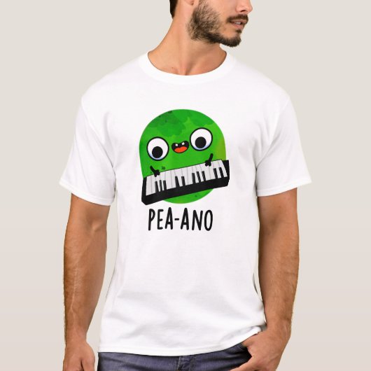 Pea-ano Funny Music Veggie Pea Pun T-shirt (Voorkant)