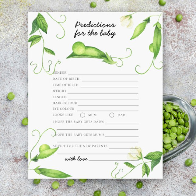 Pea baby shower - baby predictions and advice (Creator heeft geüpload)