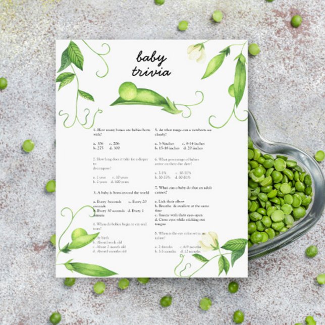 Pea Baby shower - Baby trivia spel (Creator heeft geüpload)