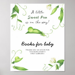 Pea baby shower - boeken voor baby poster