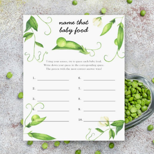 Pea baby shower - Name that baby Food (Creator heeft geüpload)