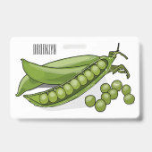 Pea cartoon illustratie badge (Achterkant)