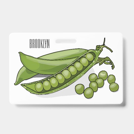 Pea cartoon illustratie badge (Voorzijde)