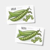 Pea cartoon illustratie badge (Voor- en achterkant)