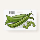 Pea cartoon illustratie badge (Achterkant)