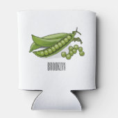 Pea cartoon illustratie blikjeskoeler (Achterkant)