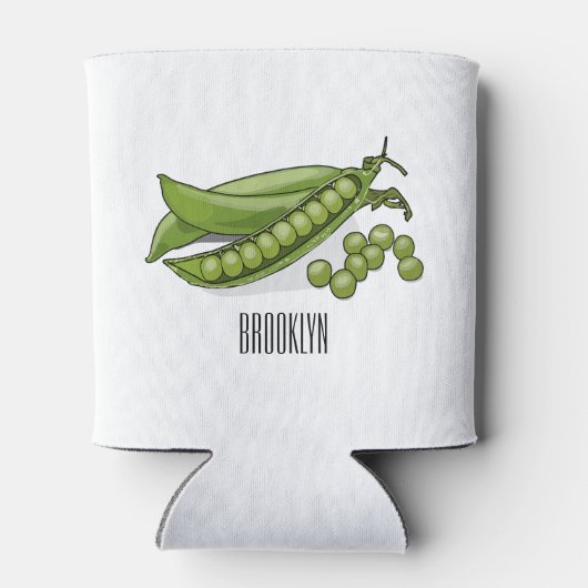 Pea cartoon illustratie blikjeskoeler (Achterkant)