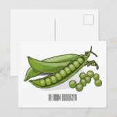 Pea cartoon illustratie briefkaart (Voorkant / Achterkant)